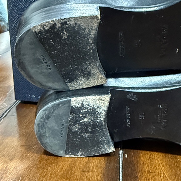 Prada Women's Classic Black Leather Loafers - Picture 6 of 9